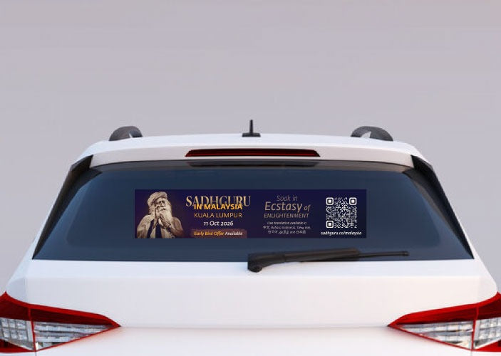 Car Rear Window Sticker - Sadhguru in Malaysia | Soak in Ecstasy of Enlightenment