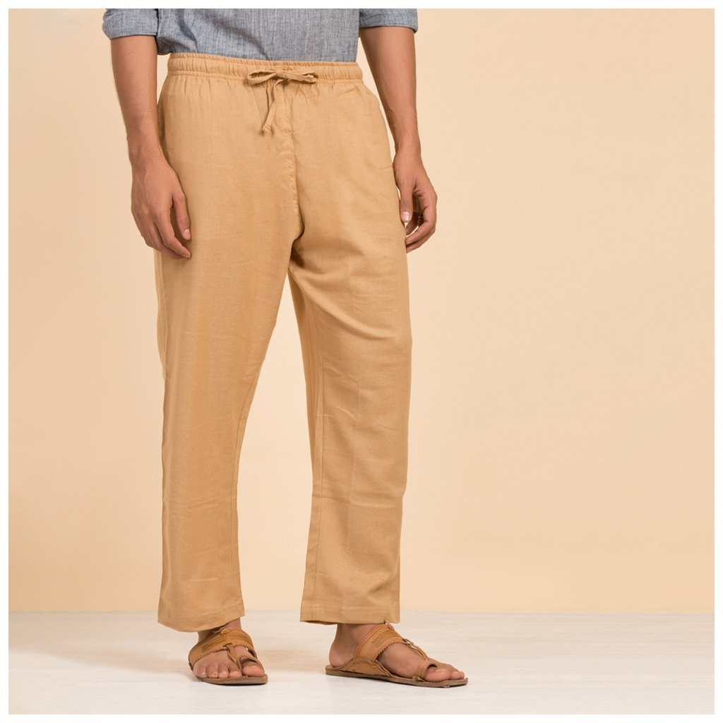 Men's Organic Cotton Drawstring Pants - Khaki