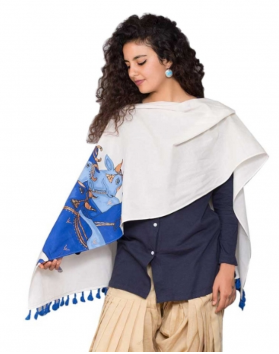 Nandi Organic Cotton Shawl - Off White