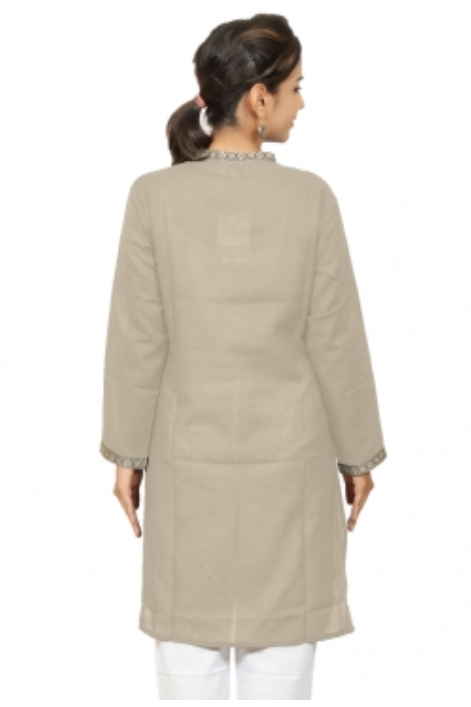 Ladies Hemp Kurta - Beige