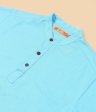 Men’s 100% organic cotton kurta with embroidered (Sky) "Aum"