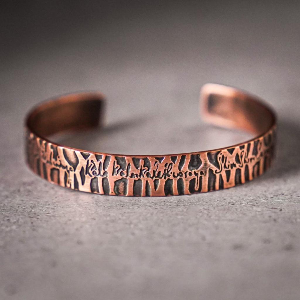 Yoga yogeshwaraya Chant Copper Cuff