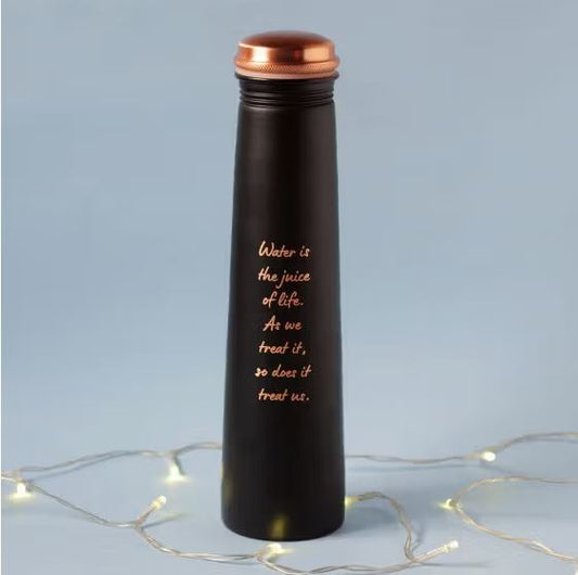 Sadhguru Quote Copper Bottle (Black)