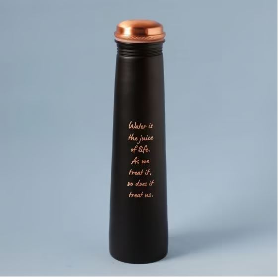 Sadhguru Quote Copper Bottle (Black)