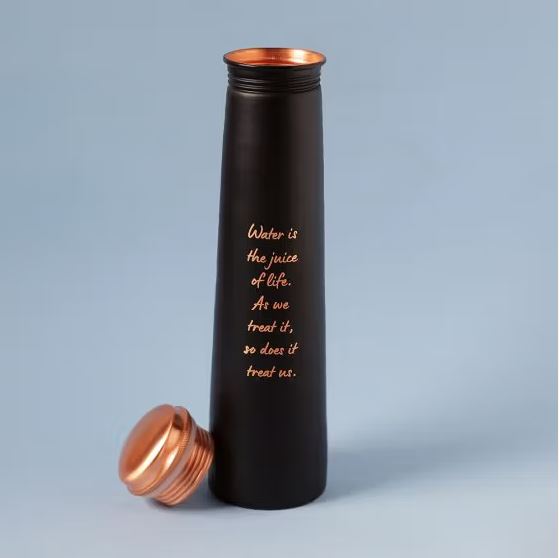 Sadhguru Quote Copper Bottle (Black)