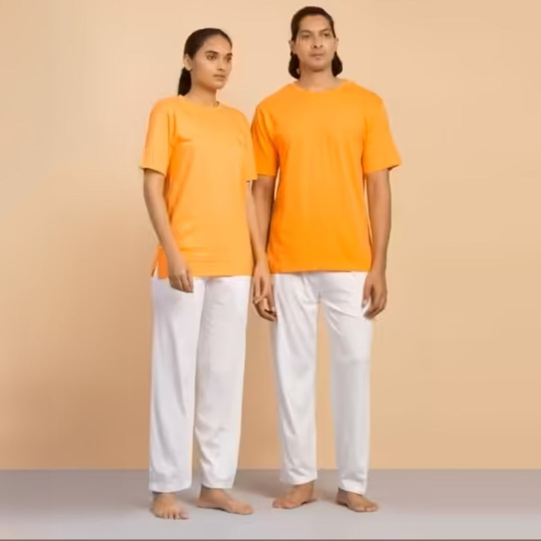 Unisex Organic Cotton Half-sleeve Sadhana T-Shirt - Orange