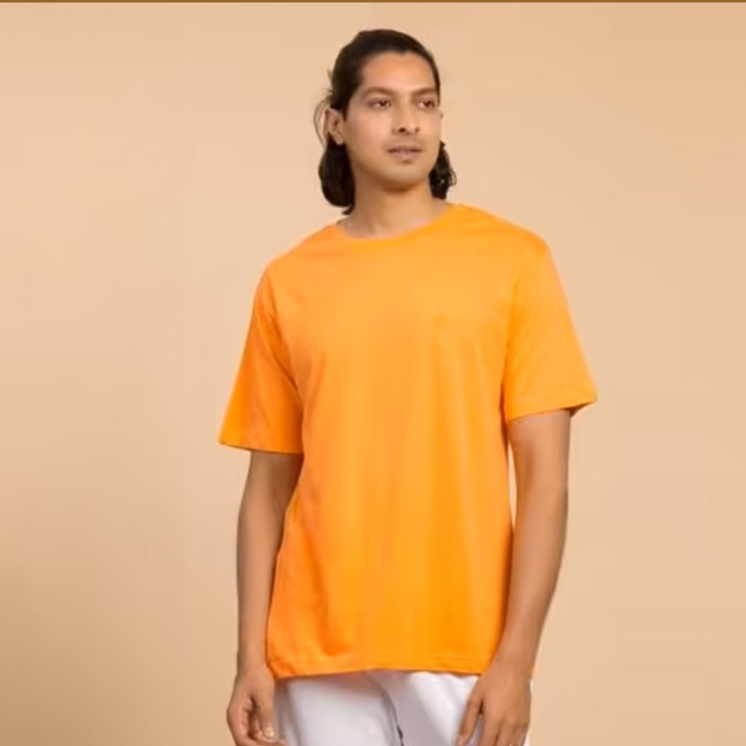 Unisex Organic Cotton Half-sleeve Sadhana T-Shirt - Orange