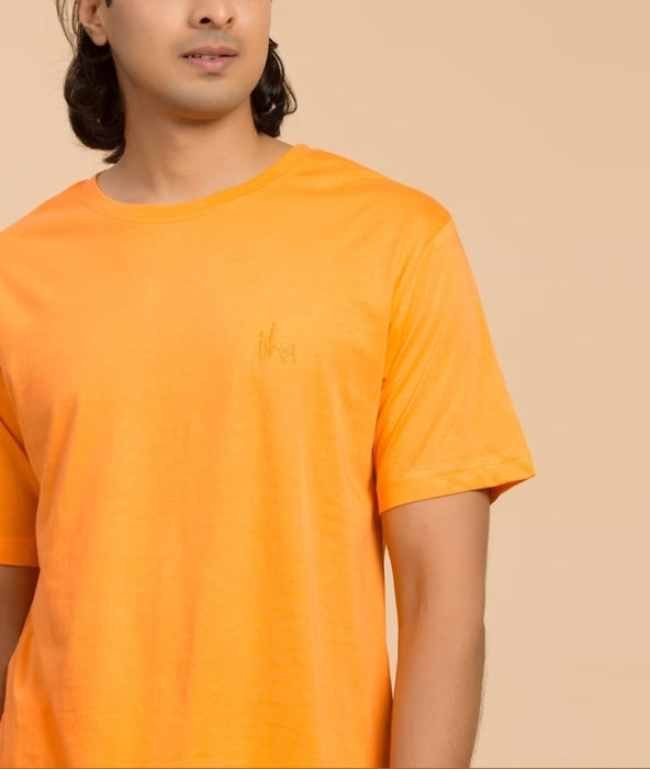 Unisex Organic Cotton Half-sleeve Sadhana T-Shirt - Orange