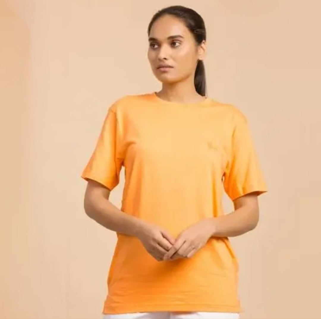 Unisex Organic Cotton Half-sleeve Sadhana T-Shirt - Orange