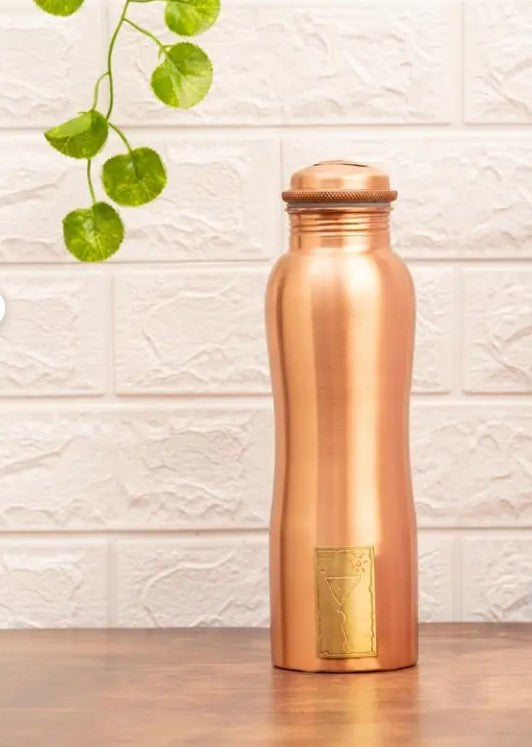 Copper Water Bottle with Logo, 950 ml