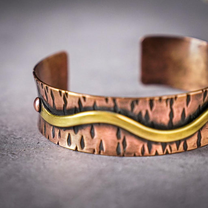 Serpentine Textured Copper Cuff