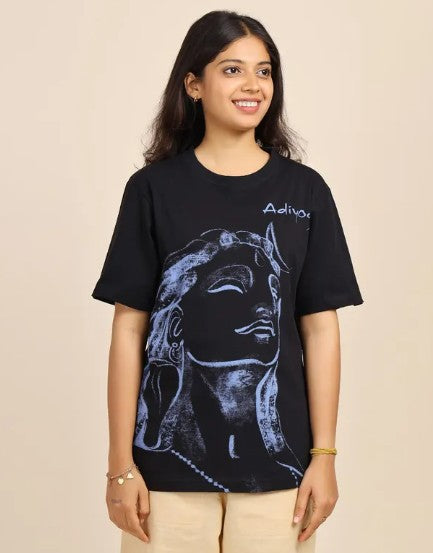 Adiyogi Iconic - Screen Printed T Shirt (Black)