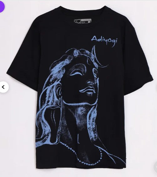 Adiyogi Iconic - Screen Printed T Shirt (Black)