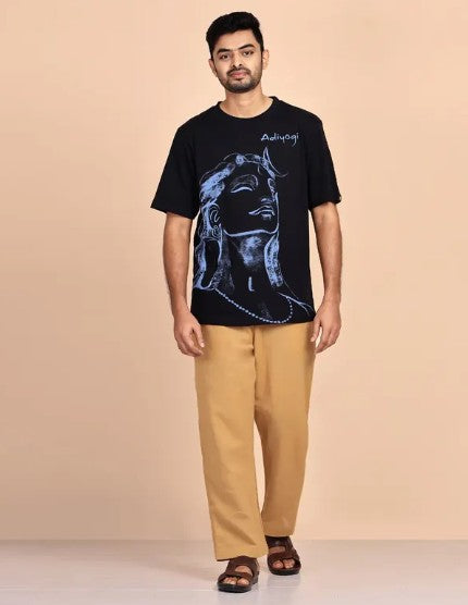 Adiyogi Iconic - Screen Printed T Shirt (Black)