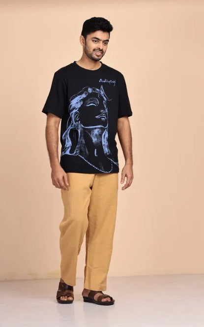 Adiyogi Iconic - Screen Printed T Shirt (Black)