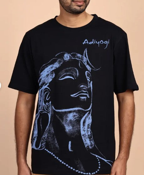 Adiyogi Iconic - Screen Printed T Shirt (Black)