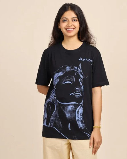 Adiyogi Iconic - Screen Printed T Shirt (Black)