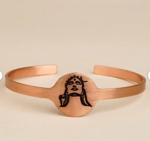 Copper Cuff with Adiyogi