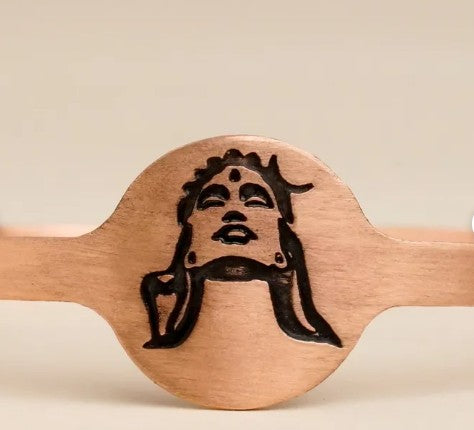 Copper Cuff with Adiyogi