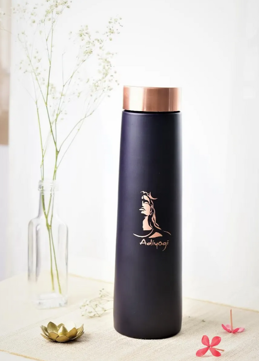 Copper Water Bottle With Adiyogi Imprint - 900 ml