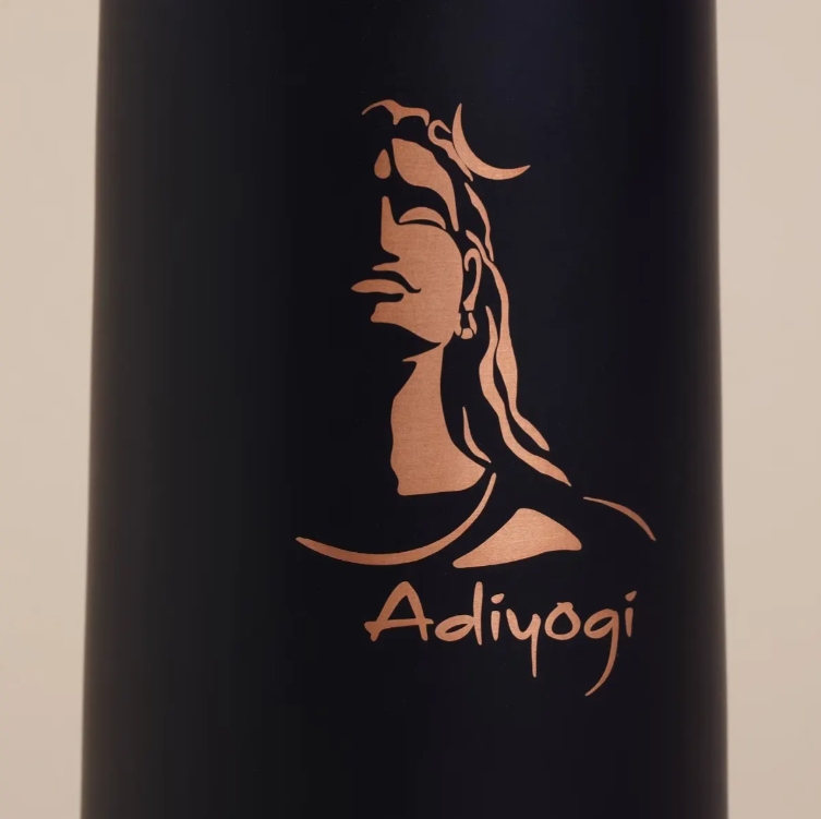 Copper Water Bottle With Adiyogi Imprint - 900 ml