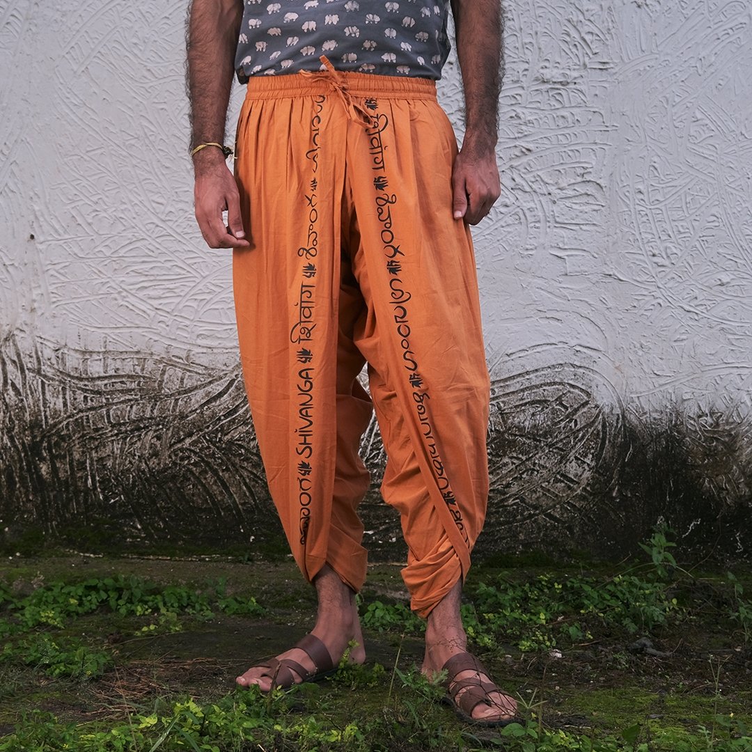 Shivanga Panchakacham (Dhoti Pant) - Orange