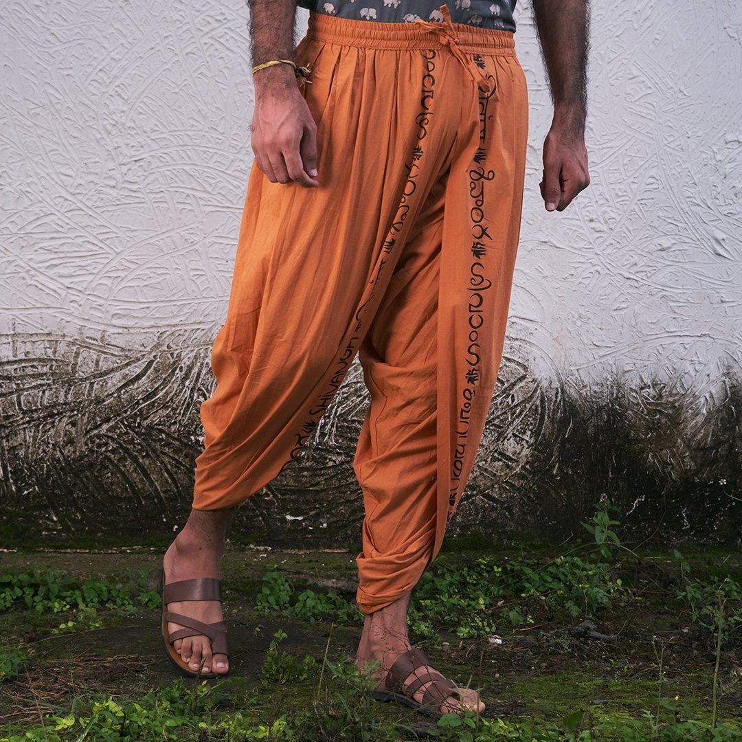 Shivanga Panchakacham (Dhoti Pant) - Orange