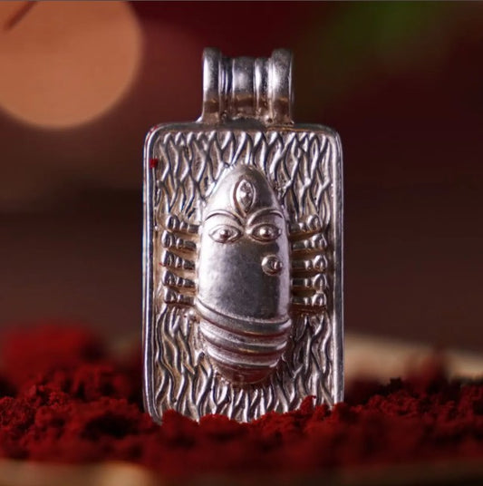 Consecrated Linga Bhairavi Silver Pendant - Large