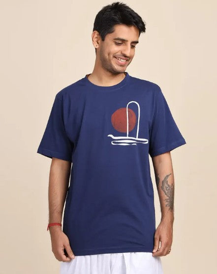 Sacred Strokes - Dhyanalinga T-shirt (Indigo)