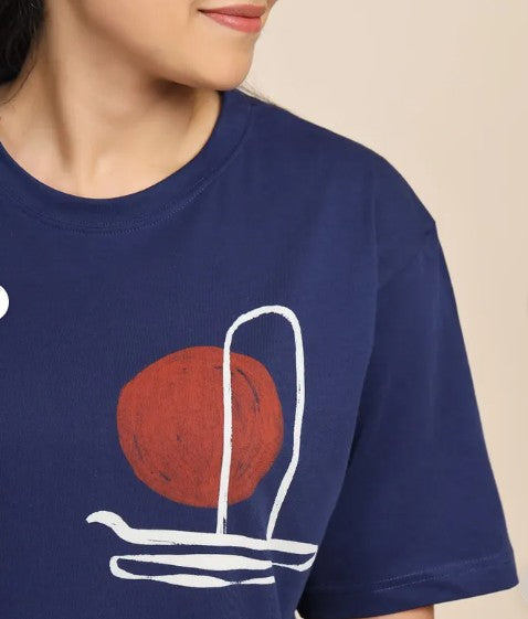 Sacred Strokes - Dhyanalinga T-shirt (Indigo)