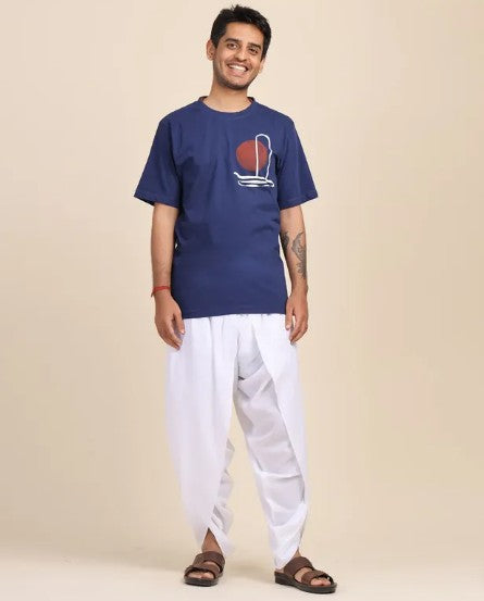 Sacred Strokes - Dhyanalinga T-shirt (Indigo)