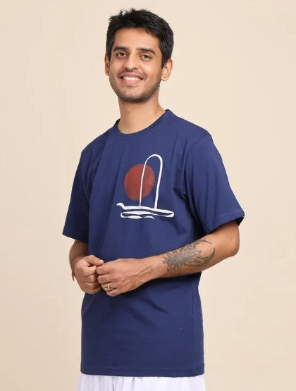 Sacred Strokes - Dhyanalinga T-shirt (Indigo)
