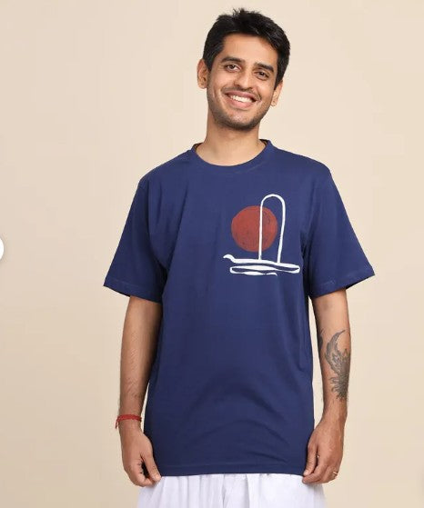 Sacred Strokes - Dhyanalinga T-shirt (Indigo)