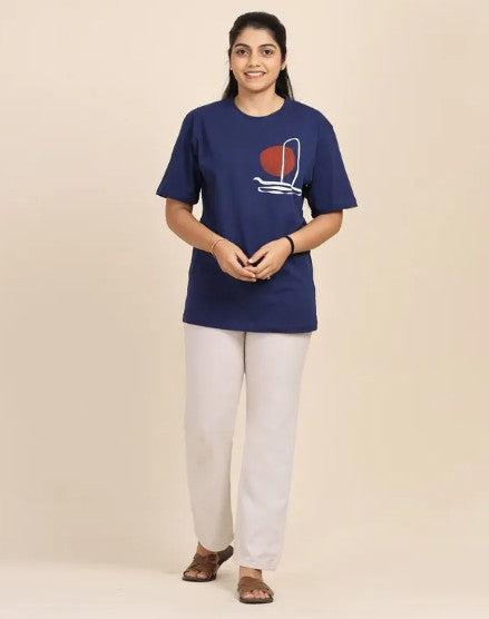 Sacred Strokes - Dhyanalinga T-shirt (Indigo)