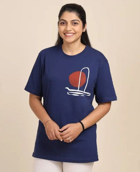 Sacred Strokes - Dhyanalinga T-shirt (Indigo)