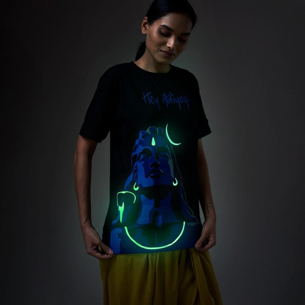 Hey Adiyogi Unisex T Shirt (Glow in the dark)