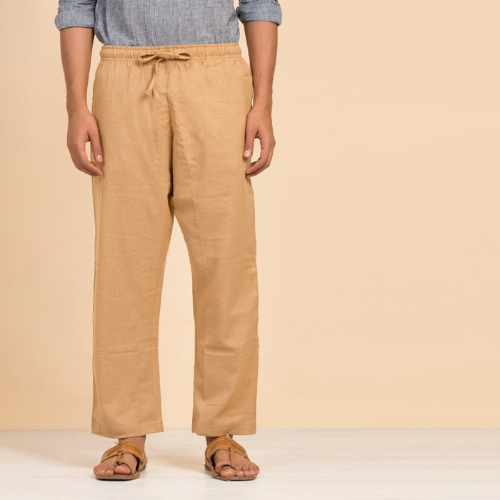 Men's Organic Cotton Drawstring Pants - Khaki