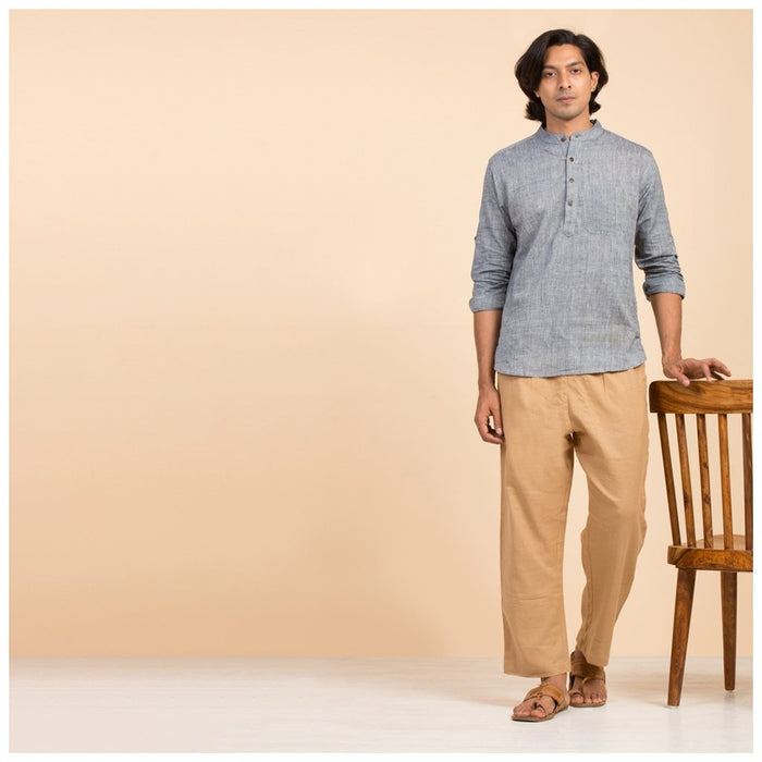 Men's Organic Cotton Drawstring Pants - Khaki
