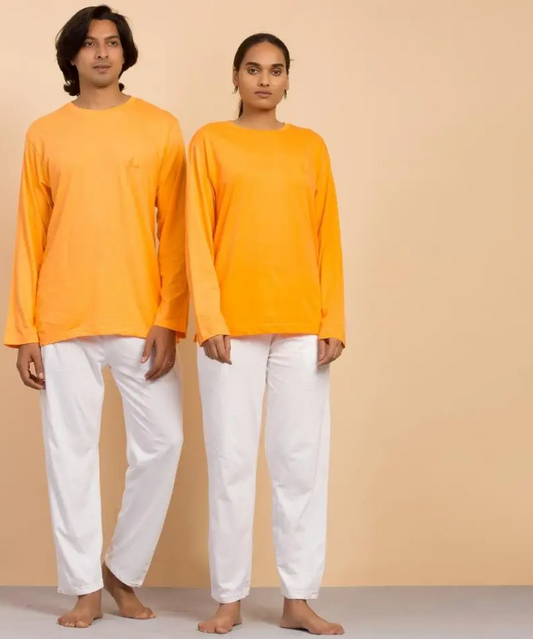 Unisex Organic Cotton Sadhana Full-Sleeve T-Shirt - Orange