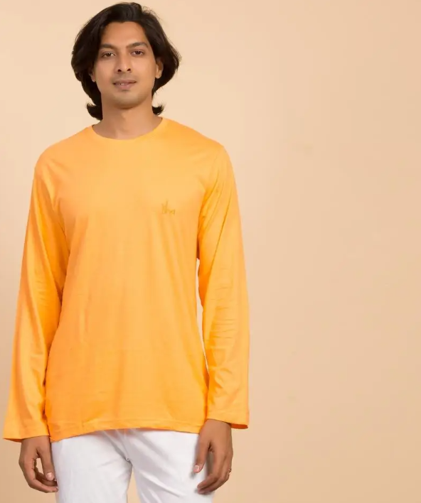 Unisex Organic Cotton Sadhana Full-Sleeve T-Shirt - Orange