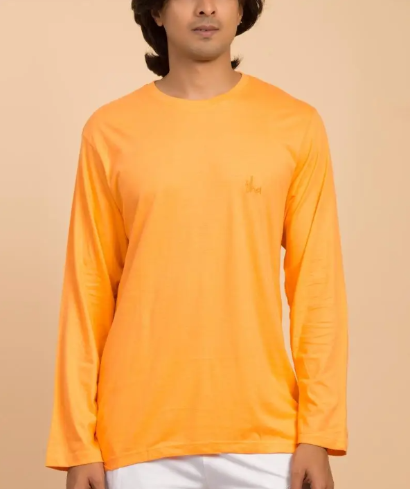 Unisex Organic Cotton Sadhana Full-Sleeve T-Shirt - Orange