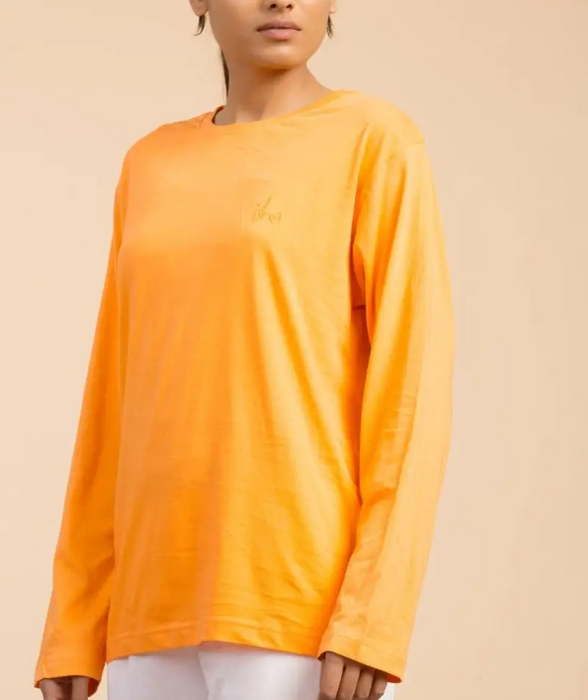 Unisex Organic Cotton Sadhana Full-Sleeve T-Shirt - Orange