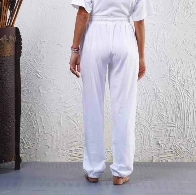 Unisex Organic Cotton Sadhana Track Pant - White