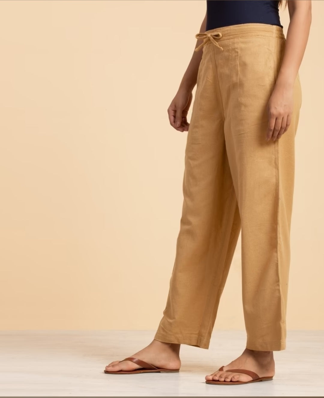 Organic Ladies Draw String Pant - Khaki