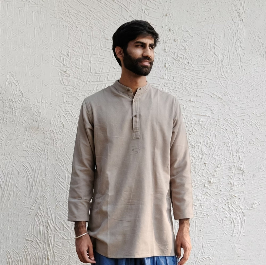 Organic Mens Aum kurta Long Sleeve - Sap