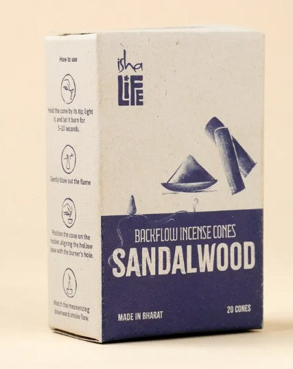 Backflow Refill Incense - Pack of 20 Cones - Sandalwood