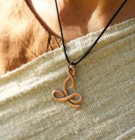 Sadhaka Copper Pendant with Rope