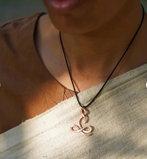 Sadhaka Copper Pendant with Rope