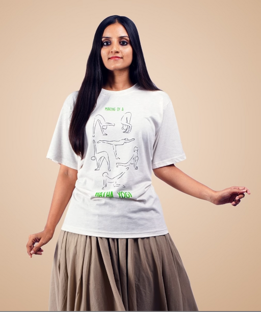 Unisex Cotton Hatha Yoga Printed T-shirt