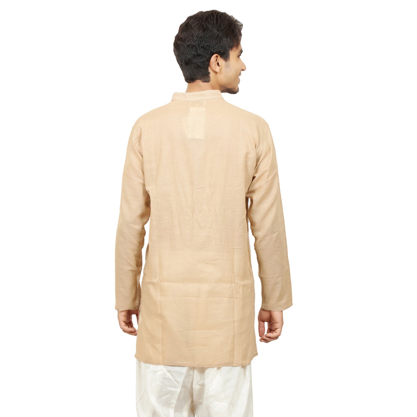 Kurta in Hemp - Long Sleeve - Beige